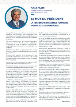 L'édito du Président par Patrick Pilcer - A lire dans notre journal 100