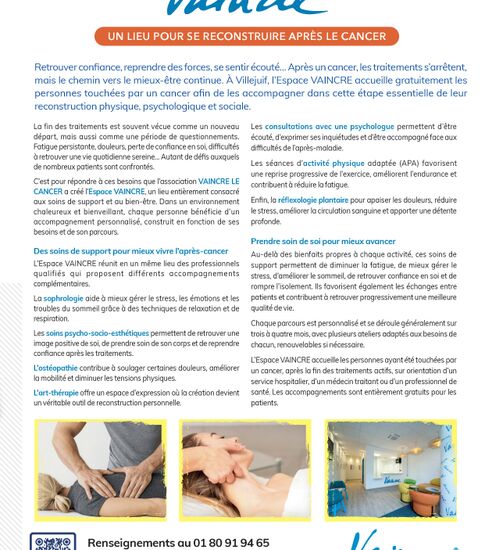 Espace Vaincre, un lieu pour se reconstruire après le cancer