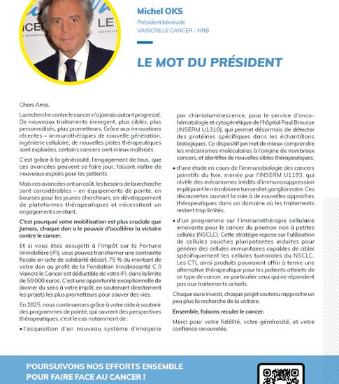 L'édito du Président - journal 95