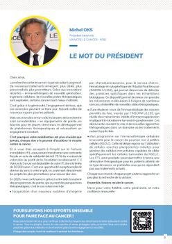 L'édito du Président - journal 95