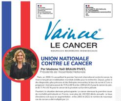 Union nationale contre le cancer, par Mme Yael BRAUN_PIVET, présidente de l'Assemblée Nationale