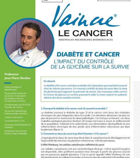 diabète et cancer : l'impact du contrôle de la glycémie sur la survie