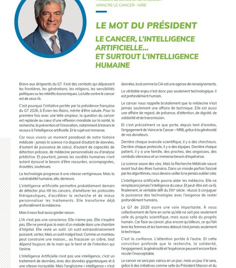 Le cancer, l’intelligence artificielle… et surtout l’intelligence humaine
